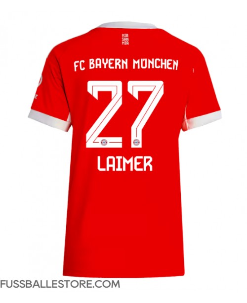Günstige Bayern Munich Konrad Laimer #27 Heimtrikot Damen 2025-26 Kurzarm Günstige Bayern Munich Konrad Laimer #27 Heimtrikot Damen 2025-26 Kurzarm